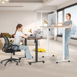 farexon Electric Standing Desk Adjustable Height, 71 x 28 Inch Sit Stand up Desk with Large Mouse Pad, Double Metal Hook,4 Wheels,4 Memory Preset Heights Home Office Computer Desk（Brown） farexon