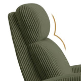 Yaheetech Corduroy Recliner Chair Set of 2, Upholstered Reclining Sofa Chair with Pocket Springs for Living Room, Home Theater Seating with Thicker Seat Cushion, Dark Green