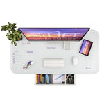 Seville Classics Airlift Electric Height Adjustable Desk with Tempered Glass Top, USB Charging Ergonomic Sit Stand Modern Home Office Workstation, Seville Classics