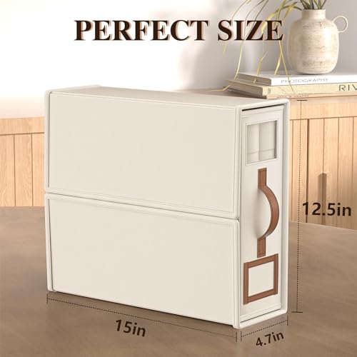 BigPonPon 4 Pack Foldable Bed Sheets Set Organizers and Storage(King & Queen Size),Linen Fabric Closet Organizers with Window,Folding Bedding Storage Box for Bedsheets and Pillow Cube Organizer-Beige BigPonPon
