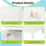 20" Bathroom Vanities with Ceramic Sink, Storage Rack Shelf and One Drawer, Solid Wood & MDF Board, White Merax