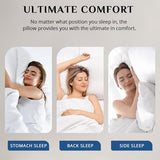 JOLLYVOGUE Pillows Queen Size Set of 1, Washable Supportive Single Bed Pillow with Super Soft Down Alternative Fill, Luxury Fluffy Hotel Quality for Side, Back, and Stomach Sleepers JOLLYVOGUE