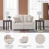 Signature Design by Ashley Danum Modern Tufted Manual Reclining Loveseat with 2 Accent Pillows, Beige Signature Design by Ashley