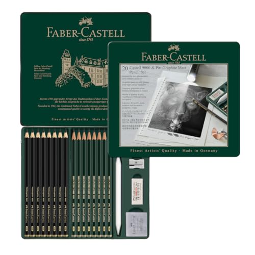 Faber-Castell Graphite Pencil Pitt Mat - 8pcs. and 9000 8pcs. in tin Faber-Castell