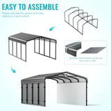 12x20 Metal Carport, Heavy Duty Car Carport Canopy, Galvanized Steel Roof Car Tent Garage, CarPorts with Removable Polyethylene Sidewalls Sannwsg