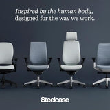 Steelcase Gesture Office Chair - Ergonomic Work Chair with Wheels for Carpet - Comfortable - Intuitive-to-Adjust for Desk - 360-Degree Arms - Graphite Gray Fabric Steelcase