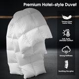 CYMULA Twin Size Feather Down Comforter - All Season White Duvet Insert, Lightweight Box Stitched, Fluffy Breathable, Ultra Soft Quiet Hotel Style with 8 Tabs(68" x 90") CYMULA