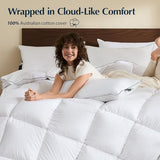 Pacific Coast Premium Goose Down Fiber Comforter Twin Size, 420TC 100% Australian Cotton Shell, All-Season Comforter with Hidden Baffle Box & Double-Stitched Piping (68"x90") Pacific Coast