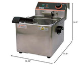 Winco EFS-16 Deep Fryer, electric, countertop single well, Silver, 16.14 x 9.65 x 13.58 inches Winco
