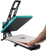 Montary 16x24 Commercial Grade Semi-Automatic 2000W High Pressure Multifunction Heat Press Machine: Boasting a Slide Out Lower Platen, Fast Heating & Infrared Positioning,Green Montary