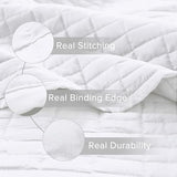 Comfort Spaces Kienna Quilt Set- Double Sided Stitching Design Summer Blanket, Lightweight, Soft, All Season Bedding Layer, Matching Sham, White, Coverlet Twin/Twin XL(66"x90") 2 Piece Comfort Spaces