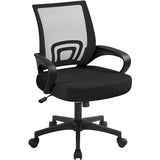 Yaheetech Mid-Back Mesh Office Chair Adjustable Ergonomic Computer Task Chair Swivel Rolling with Lumbar Support Armrest for Home Office Work Study, Black Yaheetech