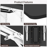 Neoaider Wall Mounted Folding Desk 23.6” x 15.7”, Drop Down Table with Metal Collapsible Brackets, Folding Wall Table for Small Spaces, Home, Office, Kitchen, Laundry Room-Black Neoaider