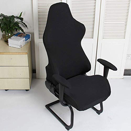 BTSKY Ergonomic Office Computer Game Chair Slipcovers Stretchy Polyester Covers for Reclining Racing Gaming Gaming Chair Black (No Chair) BTSKY