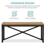 Best Choice Products 45.5in 3-Piece Bench Style Dining Furniture Set, 4-Person Space-Saving Dinette for Kitchen, Dining Room w/ 2 Benches, Table - Light Brown/Black Best Choice Products