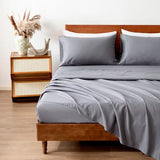 SLEEP ZONE King Size Sheets Set, 4 Piece Hotel Luxury Embossed Bedding Sheets with Fitted Sheet, Flat Sheet & 2 Pillowcases - Deep Pocket (Honeycomb Gray) SLEEP ZONE