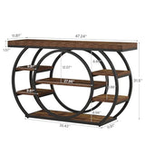Tribesigns 47” Console Table, Industrial 5-Tier Entryway Table with Metal Frame, Narrow Sofa Table for Living Room, Hallway, Rustic Brown Tribesigns