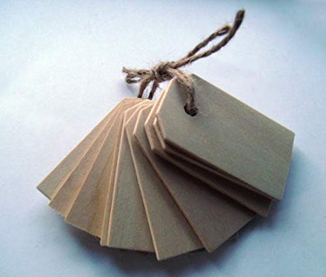 Wood Gift Tags/Blank Wooden Tags for Wine, Decor, Weddings (Pkg of 50) Super Z Outlet