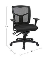 Office Star ProGrid Breathable Mesh Manager's Office Chair with Adjustable Seat Height, Multi-Function Tilt Control and Seat Slider, Mid Back, Coal FreeFlex Fabric Office Star Products