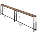 SEFILENCE 102.4’’ Narrow Console Table with 26"–34" Height Adjustable, Behind Couch Table Skinny with 2 Power Outlets and USB Ports, Long Sofa Tables for Living Room and Small Spaces, Rustic Brown SEFILENCE