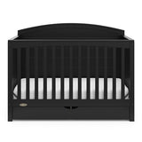 Graco Bellwood 5-in-1 Convertible Crib with Drawer (Black) - GREENGUARD Gold Certified, Full-Size Storage Drawer, Converts to Toddler Bed and Full-Size Bed STORK CRAFT