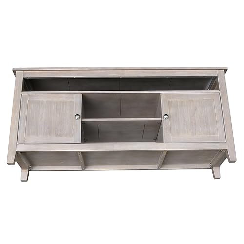 International Concepts Entertainment/TV Stand - With 2 Doors, Washed Gray Taupe IC International Concepts