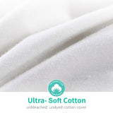 APSMILE Luxury 100% Organic Cotton All Season Down Feather Fibers Comforter Twin Size Duvet Insert, Fluffy Fill Power 34oz Medium Warmth Bed Comforter (68x90, Ivory White) APSMILE