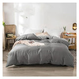YUSIWOAL Fashion Duvet Cover Sets Cotton Gray Quilt Cover Single Double Queen Bedding Sets 4pcs Pillowcase Boys Solid Comforter Cover Sets,Summer Duvet Cover sets(Gr?,Queen) YUSIWOAL