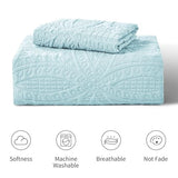 Love's cabin Twin Quilt Set Spa-Blue Bedspreads - Soft Bed Summer Lightweight Bedspread Comforter - Modern Style Coin Pattern Coverlet for All Season - 2 Pieces (1 Quilt, 1 Pillow Sham) Love's cabin