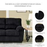 Signature Design by Ashley SimpleJoy Modern Loveseat for Living Room, Black Signature Design by Ashley