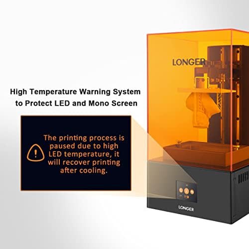 3D Printer Resin 3D Printer Orange 4K 3D Printer Photo Polymerization 3D Printer Monochrome 5.5 Inch 4K Display Parallel LED Lighting Large Print Size 4.72 x 2.68 x 7.48 Inch Longer