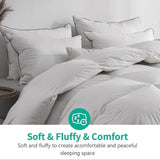 APSMILE Lightweight Feather Down Comforter Twin Size - Ultra Soft 100% Organic Cotton Quilted Duvet Insert, Thin Bedding Comforter for Warm Weather/Hot Sleepers (68x90, Ivory White) APSMILE