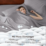 Bedsure Deep Pocket King Sheet Set - Fits Mattresses Up to 21 Inches Thick - 4 Piece GentleSoft Bed Sheets, Moisture Wicking, Soft & Cooling Bedsheet & Pillowcases, Easy & Secure Fit, Light Grey Bedsure
