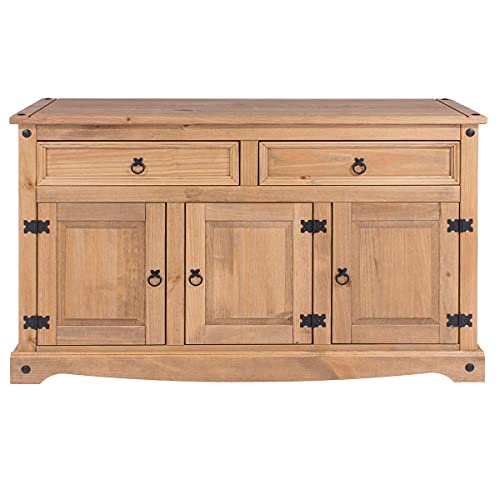 Furniture Dash Solid Wood Storage Cabinet 51.9" W, 16.9" D, 31.7" H - Sideboard Buffet with 3 Doors & 2 Drawers, Ideal for Living Room, Kitchen, - WoodArtSupply