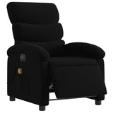 vidaXL Wingback Electric Massage Recliner Chair-Black Fabric-Home Theater Seating-Auto Adjust Foot/Backrest, Vibration Massage, USB Powered vidaXL