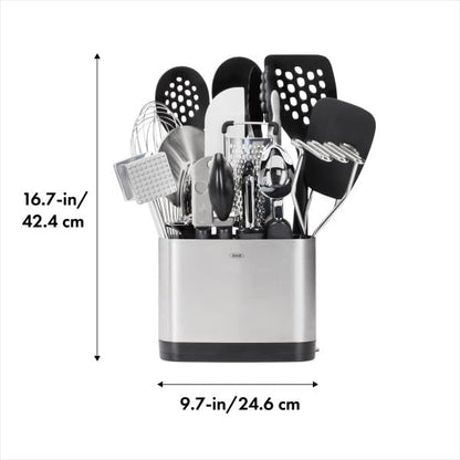 OXO Good Grips 15-Piece Everyday Kitchen Utensil Set, Silver