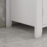 kleankin Pedestal Sink Storage Cabinet, Under Sink Cabinet with U-Shape and Adjustable Internal Shelf, White kleankin