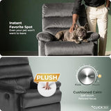 Click365 Davis Graphite Gray Recliner Chair, Upholstered Push-Back Recliner with Padded Arms, Living Room Lounge Chair for TV, Reading or Gaming