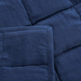 EMME Quilts Twin Size Bedding Sets Navy Blue Bedspread, Lightweight Soft Pre-Washed Quilt Comforter, 2 Piece, Cozy Reversible Coverlet with Pillow Sham for All Season (Square Pattern,66"x90") EMME