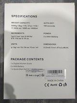 GRAM PRES Food Kitchen Scale Digital Weight Grams and Oz with IPX6 Waterproof，Professional Digital Kitchen Food Scale 11lb/0.01oz with LCD Display for Weight Loss Dieting Baking Cooking GRAM PRES