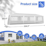 10x30 FT Party Tent, Outdoor Wedding Tents for Parties, Canopy Event Tent with 7 Removable Sidewalls, Waterproof Gazebo Shelter for Birthday Parties, Weddings, BBQs & Events (10X30FT-7Sides White) YYANDC