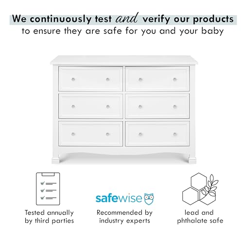 DaVinci Kalani 6-Drawer Double Wide Dresser in White DaVinci