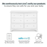 DaVinci Kalani 6-Drawer Double Wide Dresser in White DaVinci