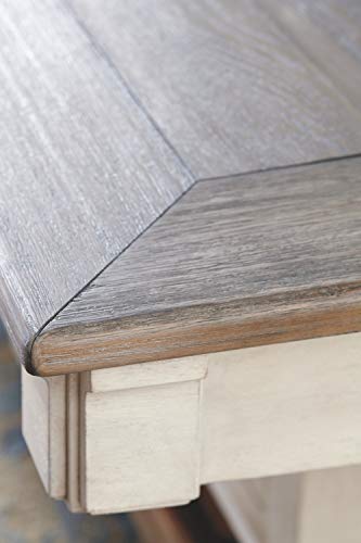 Signature Design by Ashley Bolanburg Farmhouse Counter Height Dining Room Table, White & Brown Signature Design by Ashley