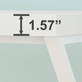 LVB Modern White Computer Desk, Long Industrial Home Office Desk for Student, Large Metal Wood Writing Study Work Desk, Farmhouse Executive Gaming Computer Table for Bedroom Living Room, White, 60 in LVB