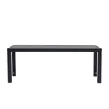 Hanamako Outdoor Metal Backless Bench Weatherproof Patio Bench with Slatted Seat, All-Weather Garden Bench for Porch, Patio, Lawn and Backyard, Black Hanamako