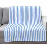 Light Blue Stripe Throw Blanket,Soft Cozy Flannel Blankets Modern Minimalist Style Plush Bedding Throws Lightweight Fleece Blanket for Bed Sofa Couch Home Decor 40x50in Quibro Zynth