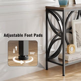 GiftGo Narrow Sofa Table 47.2 Inch, Industrial Sofa Table Behind Couch, Vintage Entry Console Table with Storage for Entryway, Living Room, Foyer, Elegant Design (Rustic Brown, 47.2) GiftGo