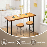 Narrow High Top Bar Table with Metal Legs – Modern Industrial Pub Console for Dining and Bistro ZanyCajole