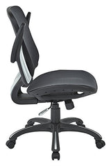 Office Star Ventilated Manager's Office Desk Chair with Breathable Mesh Seat and Back, Black Base, Black Office Star Products